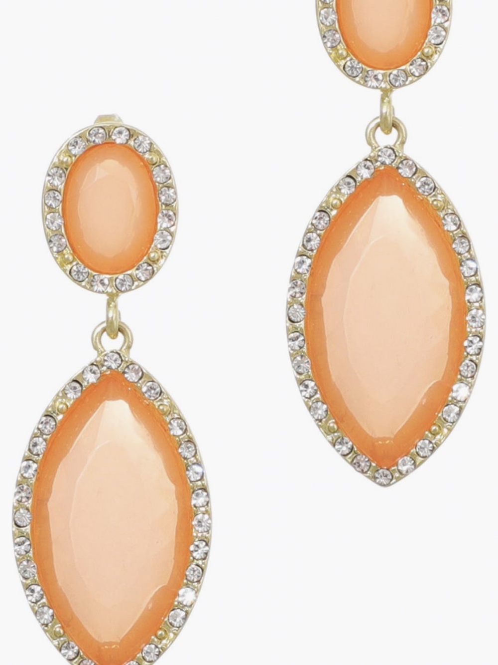 Adornia Crystal-Trimmed Drop Earrings Orange NWT